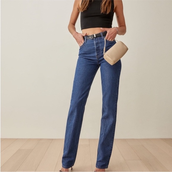 Reformation Cynthia High Rise Straight Long Jeans NWT - Picture 5 of 8